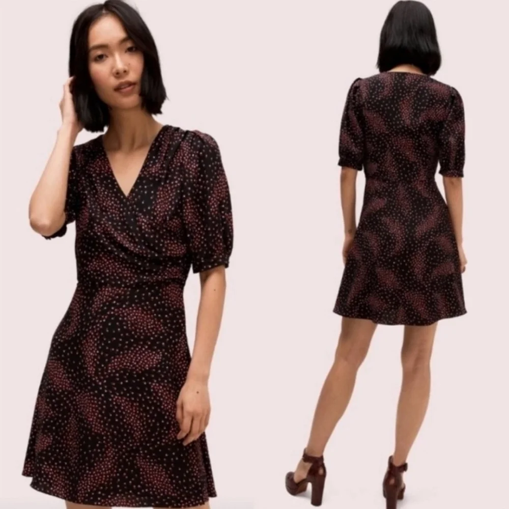 Kate Spade Meadow Faux Wrap Floral Feminine Dress 2